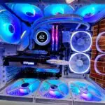 Gaming White PC RGB LED side view YGF