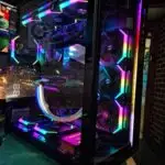 GamingBig black  PC RGB LED side view YGF