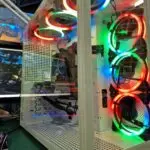 Gaming White custom gaming PC RGB LED front view YGF