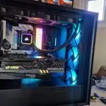 Gaming White custom gaming Basic PC RGB LED side view YGF
