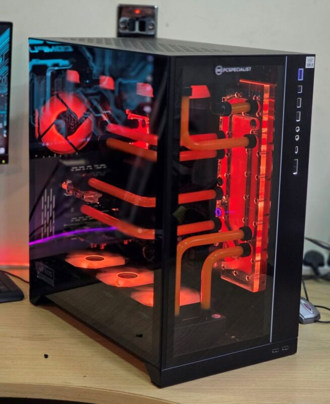 Custom hardline water-cooling loop cleaned, flushed and refilled on a gaming PC at Your Geek Friend Computers in Gloucester